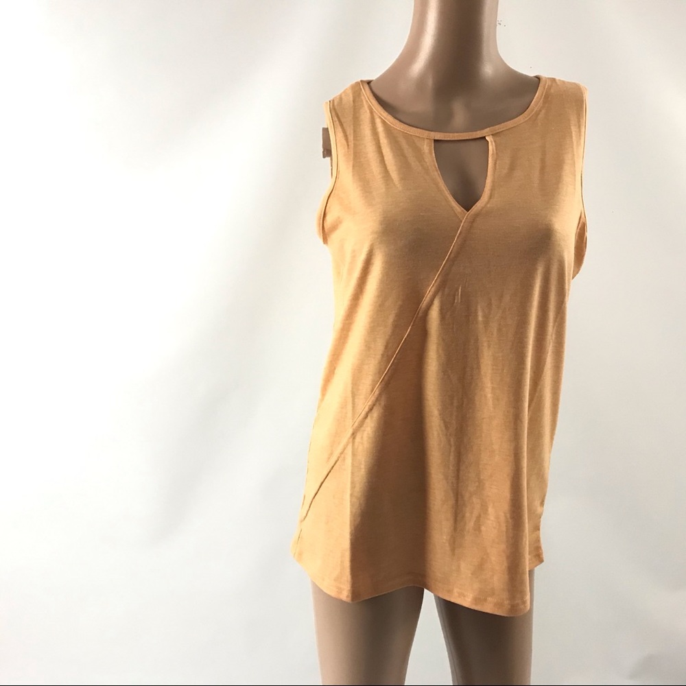 Poetsky Women Blouse Size M Orange Sleeveless Top
